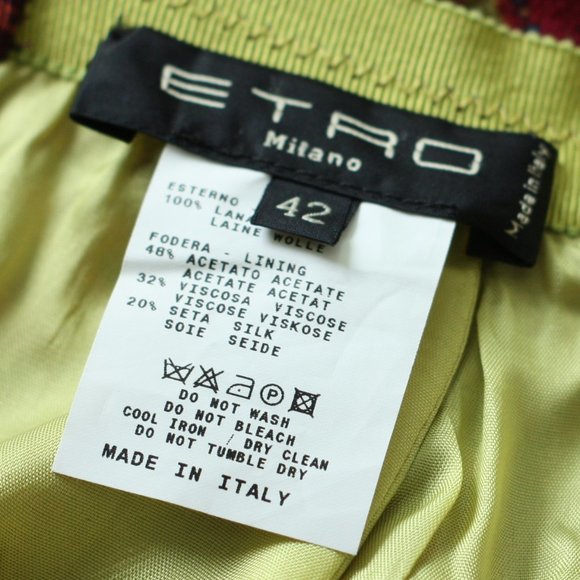 ETRO Red Paisley Asymmetrical Ruffled Bottom Skirt - Picture 3 of 3